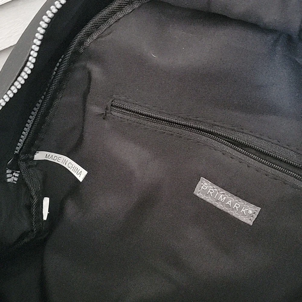 NWT Hearty Trendy Black Matte Backpack w/ Silver Chain Detail
